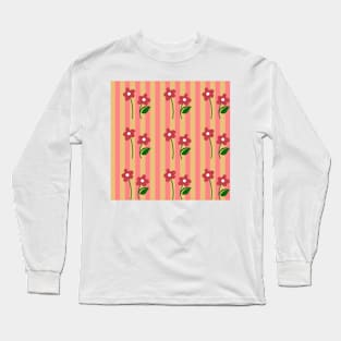 floral and strips Long Sleeve T-Shirt